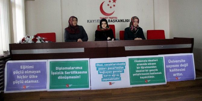 Saadet Partisi Kadın Kolları Tanıtma Başkanı Burcu Çetinkaya Açıklaması: