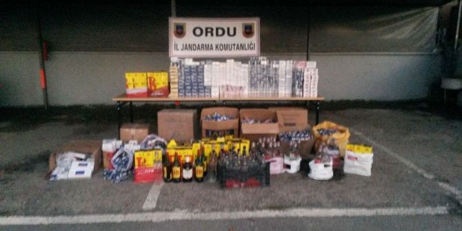 Ünye’de Kaçak Sigara Ve İçki Ele Geçirildi