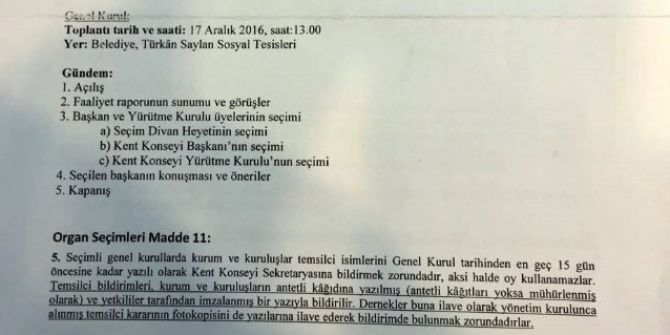 Kent Konseyinden Kafa Karıştıran Davetiye