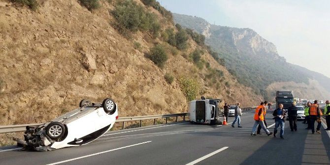 Tem’de Kamyonete Çarpan Otomobil Takla Attı: 2 Yaralı
