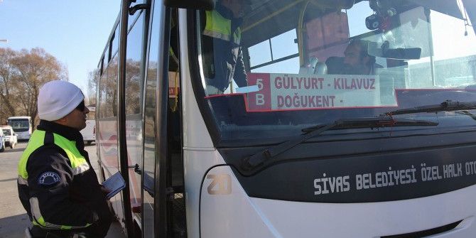 Sivas’ta Halk Otobüsleri Denetlendi