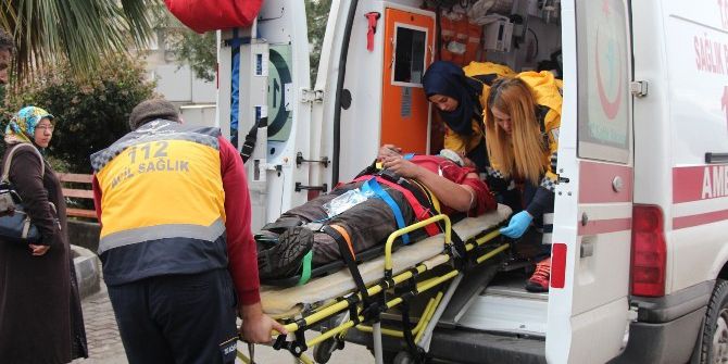 Omzuna Asansör Düşen İşçi Yaralandı