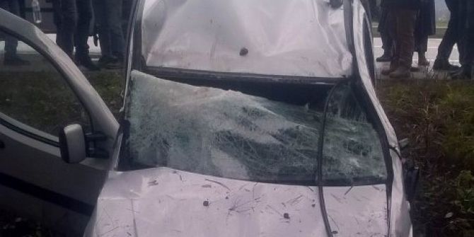 Ağaca Çarpan Kamyonet Takla Attı: 1 Yaralı