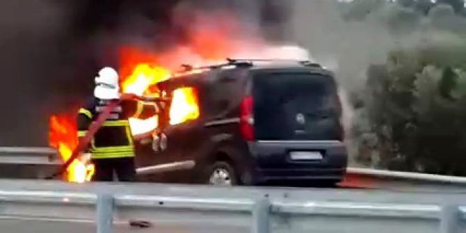 Söke’de Otomobil Cayır Cayır Yandı