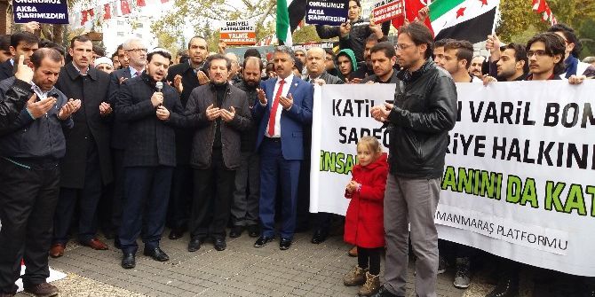 Kahramanmaraş’ta Halep’teki Katliamlar Lanetlendi