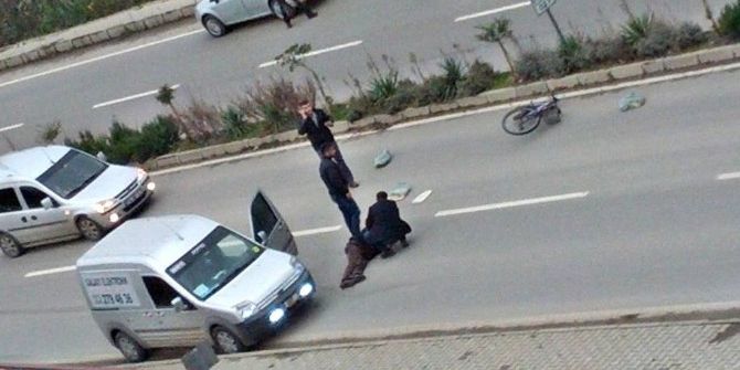 Ticari Araç Bisikletliye Çarptı