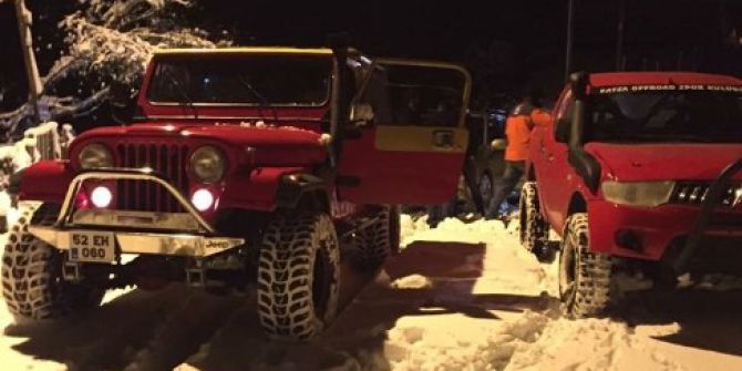 Cip Tutkunları Karda Şov Yaptı