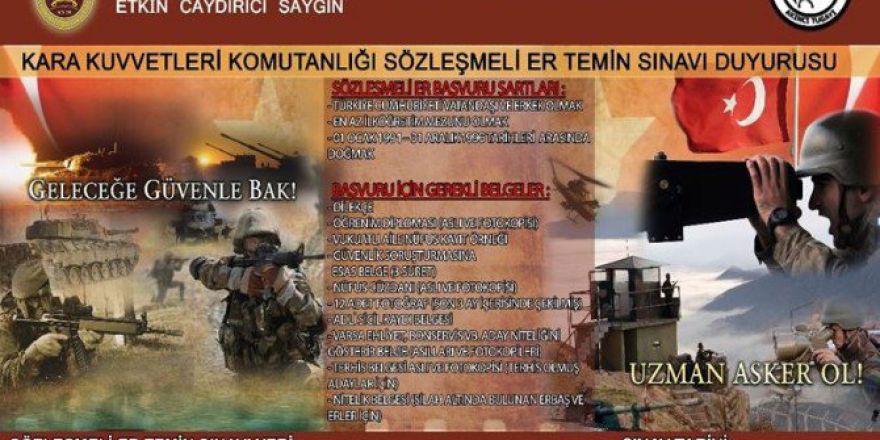 Sözleşmeli Er Ve Erbaş Başvurusu İçin Gereken Koşullar Açıklandı