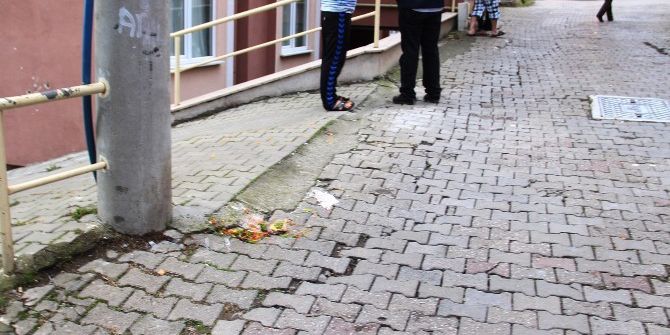 El Frenini Çekmediği Otomobili İle Elektrik Direğinin Arasına Sıkıştı