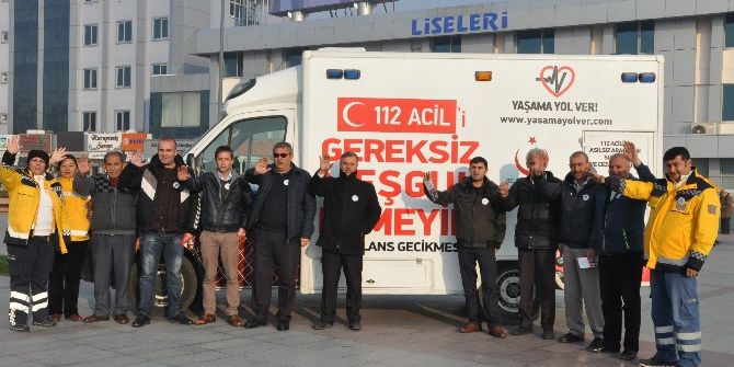 112 Personellerinden Sürücülere Uyarı