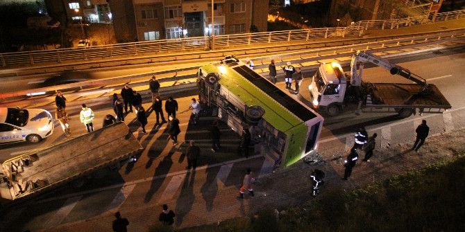 Yolcu Otobüsü Devrildi: 10 Yaralı
