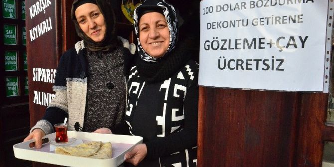 100 Dolar Bozdurup Getirene Gözleme Ve Çay Hediye