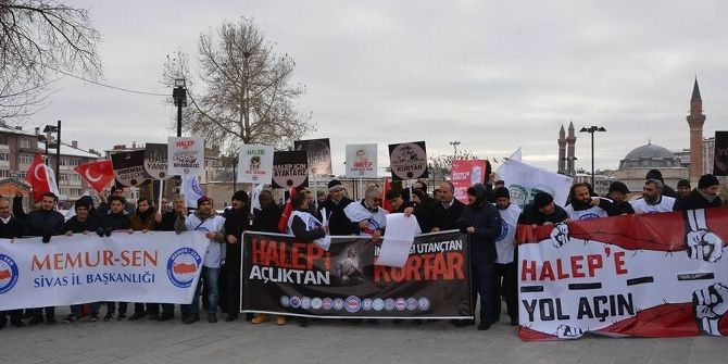 Sivas’tan Halep’teki Saldırılara Tepki