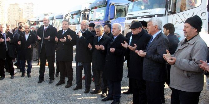Yardım Malzemesi Taşıyan 12 Tır Halep’e Uğurlandı