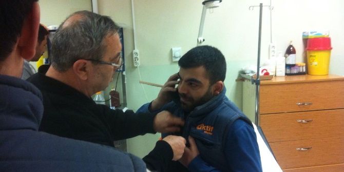 Makineden Fırlayan Çıta Boynuna Ok Gibi Saplandı