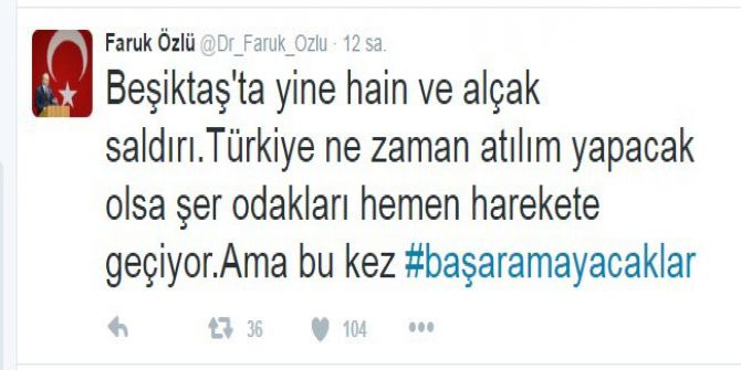 Bakan Özlü: “Bu Kez Başaramayacaklar”