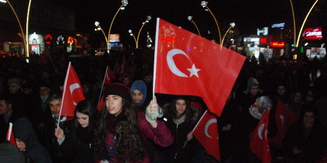 Tokat’ta Vatandaş Teröre Tepki Yürüyüşü Düzenledi