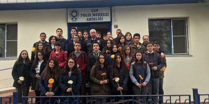 Öğrencilerden Çan İlçe Emniyet Müdürlüğüne Ziyaret