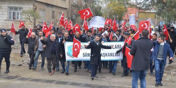 Siirtliler Teröre Tepki İçin Sokaklara Döküldü