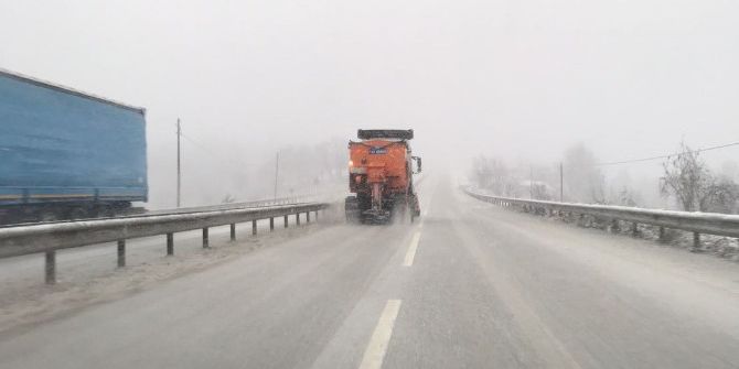 Düzce-zonguldak Karayolunda Yoğun Kar Yağışı