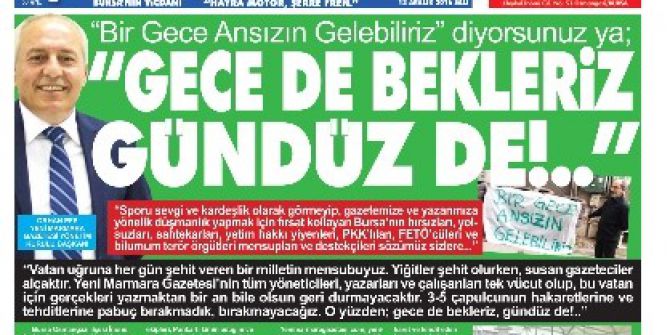 Pankartlı Tehdide O Gazeteden Yanıt