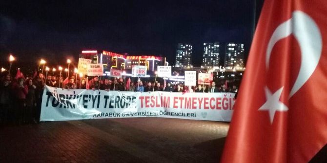 Kbü’de ’Teröre Lanet’ Yürüyüşü Düzenlendi