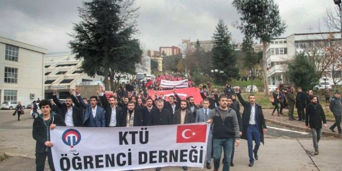 Ktü Öğrenci Derneği’nden Teröre Lanet Yürüyüşü