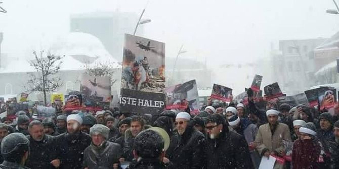 Erzurumlular Halep Katliamını İran Konsolosluğu Önünde Protesto Etti