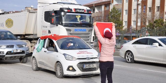 "Halep’e Yol Açın" Konvoyu Gölbaşı’nda Gözyaşlarıyla Karşılandı
