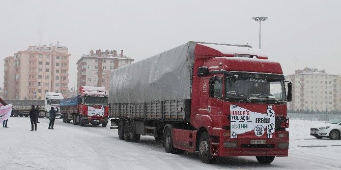 Konya’dan Halep’e 60 Yardım Tırı Yola Çıktı