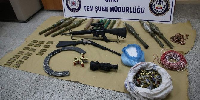 Siirt’te Pkk’ya Ait Mühimmat Ele Geçirildi