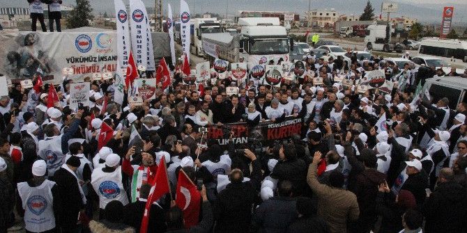 “Halep’e Yol Ver” Konvoyu Hatay’da
