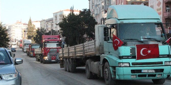 Bilecik Kamyoncular Kooperatifi’nden “Teröre Lanet Konvoyu”