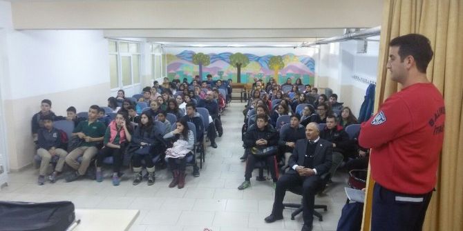 Burhaniye’ De Okulda Yangın Eğitimi