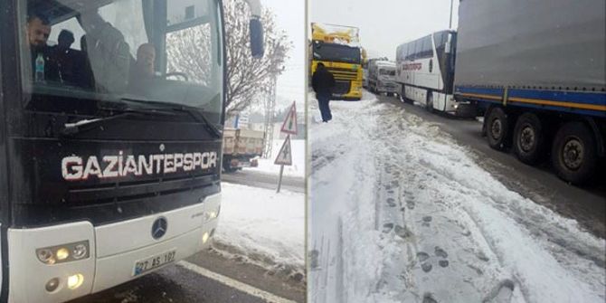 Gaziantepspor Kafilesi Karayolunda Mahsur Kaldı