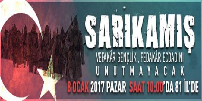Sarıkamış Şehitleri Şanlıurfa’da Anılacak