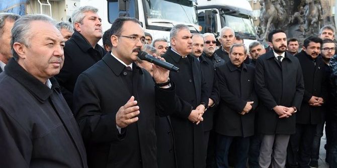 Uşak’tan Halep’e Yardım Tırları Yola Çıktı