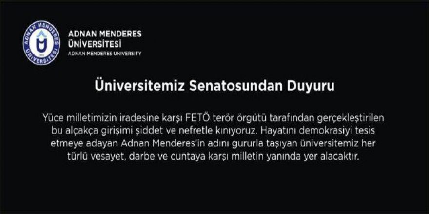 Adü Senatosu Duyuru Yayınladı