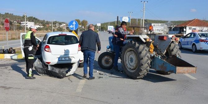 Milas’ta Ehliyetsiz Yaşlı Sürücü Kazaya Neden Oldu, 1 Yaralı