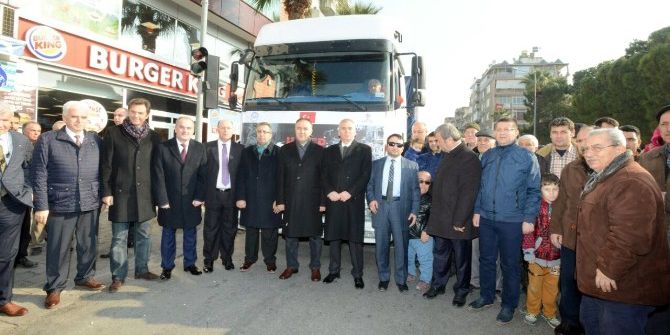 Denizli Valiliği Halep’e 11 Tır Yaşam Malzemesi Gönderdi