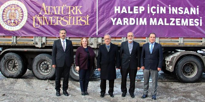Atatürk Üniversitesi Halep’e Yardım Tırları Gönderdi