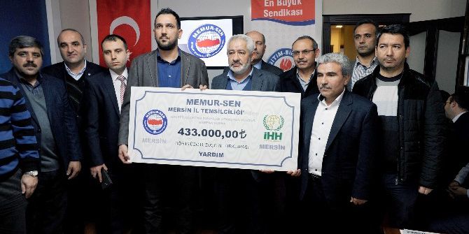 Memur-sen Mersin Temsilciliğinden Halep’e 433 Bin Liralık Yardım