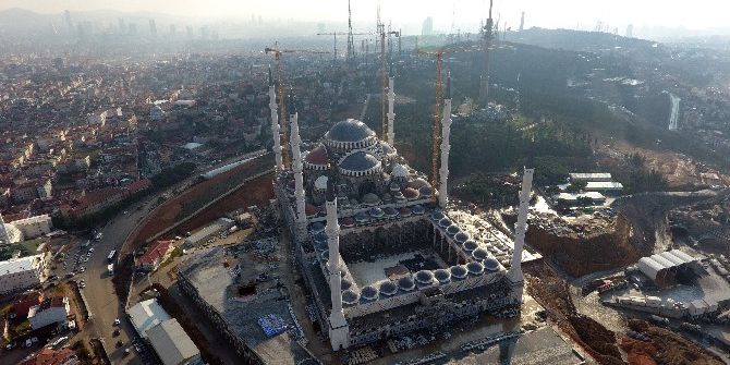 Çamlıca Camii’nde Son Durum Havadan Görüntülendi