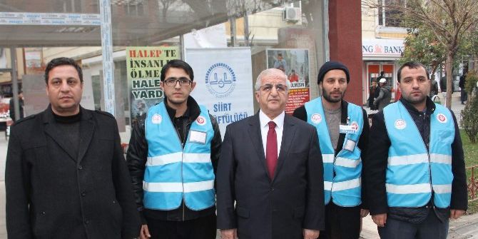 Siirt’te Halep İçin Yardım Kampanyası Sürüyor