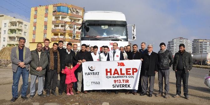 Siverek’ten Halep’e İnsani Yardımlar Sürüyor