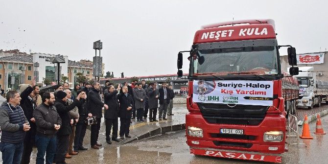 M. Kemalpaşa’dan Halep’e 7 Tır Yardım