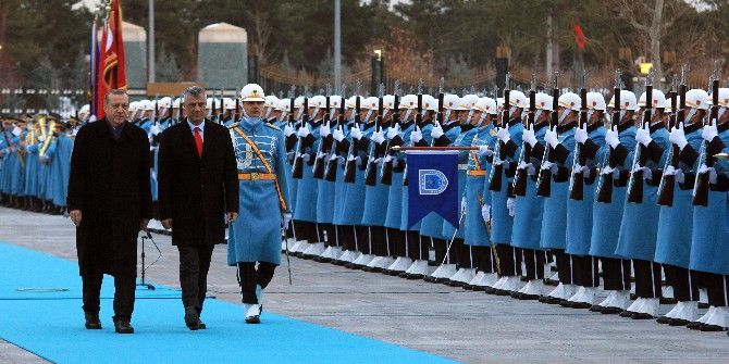 Erdoğan, Kosova Cumhurbaşkanını Resmi Törenle Karşıladı