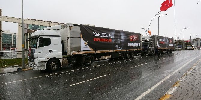 Sultangazi’den Halep’e 10 Tır Yardım Malzemesi