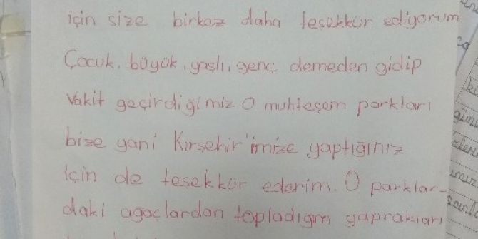 Öğrencilerden Belediye Başkanı Yaşar Bahçeci’ye Mektup
