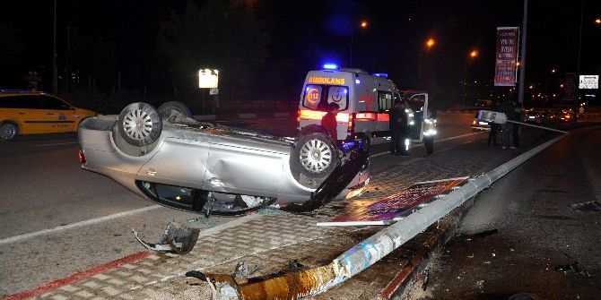 Takla Atan Otomobilin İçerisinden Burnu Dahi Kanamadan Çıktı